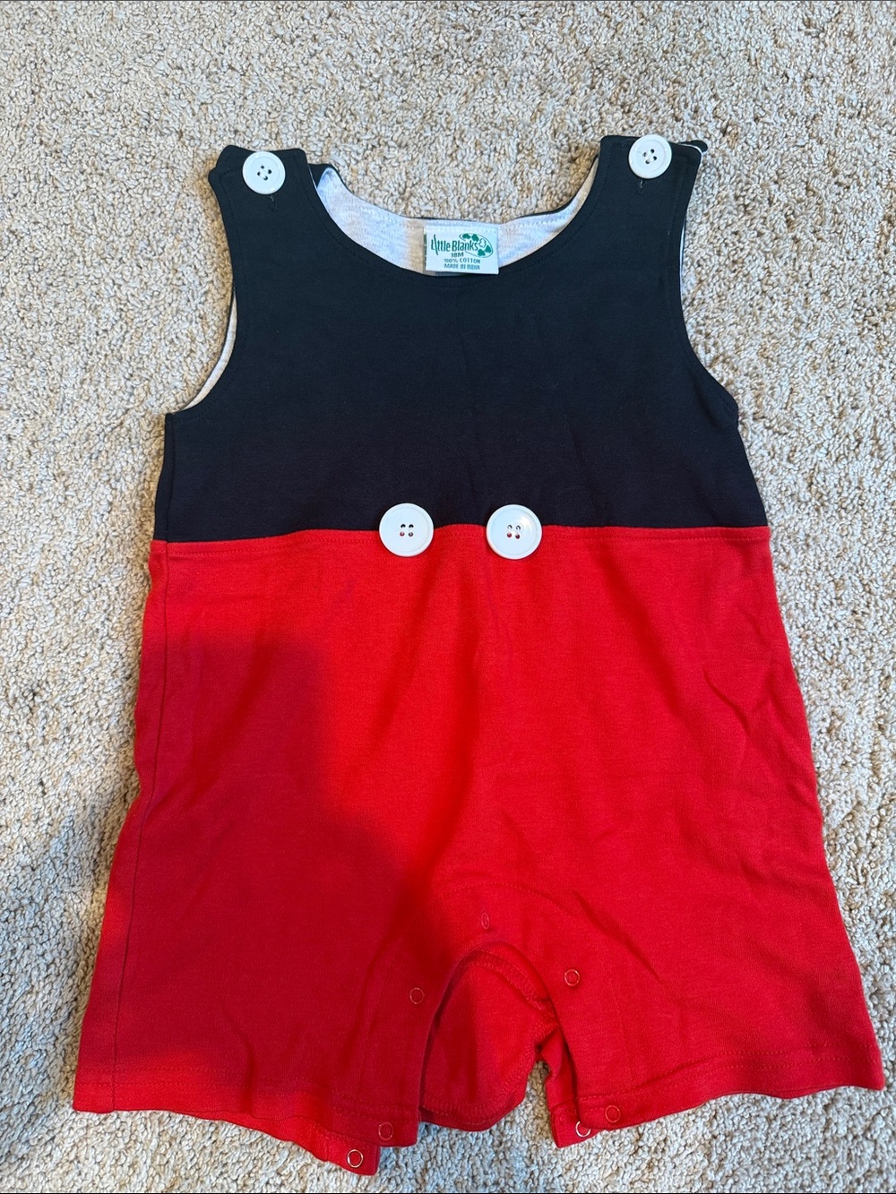 Little Bloom Black & Red Button Romper